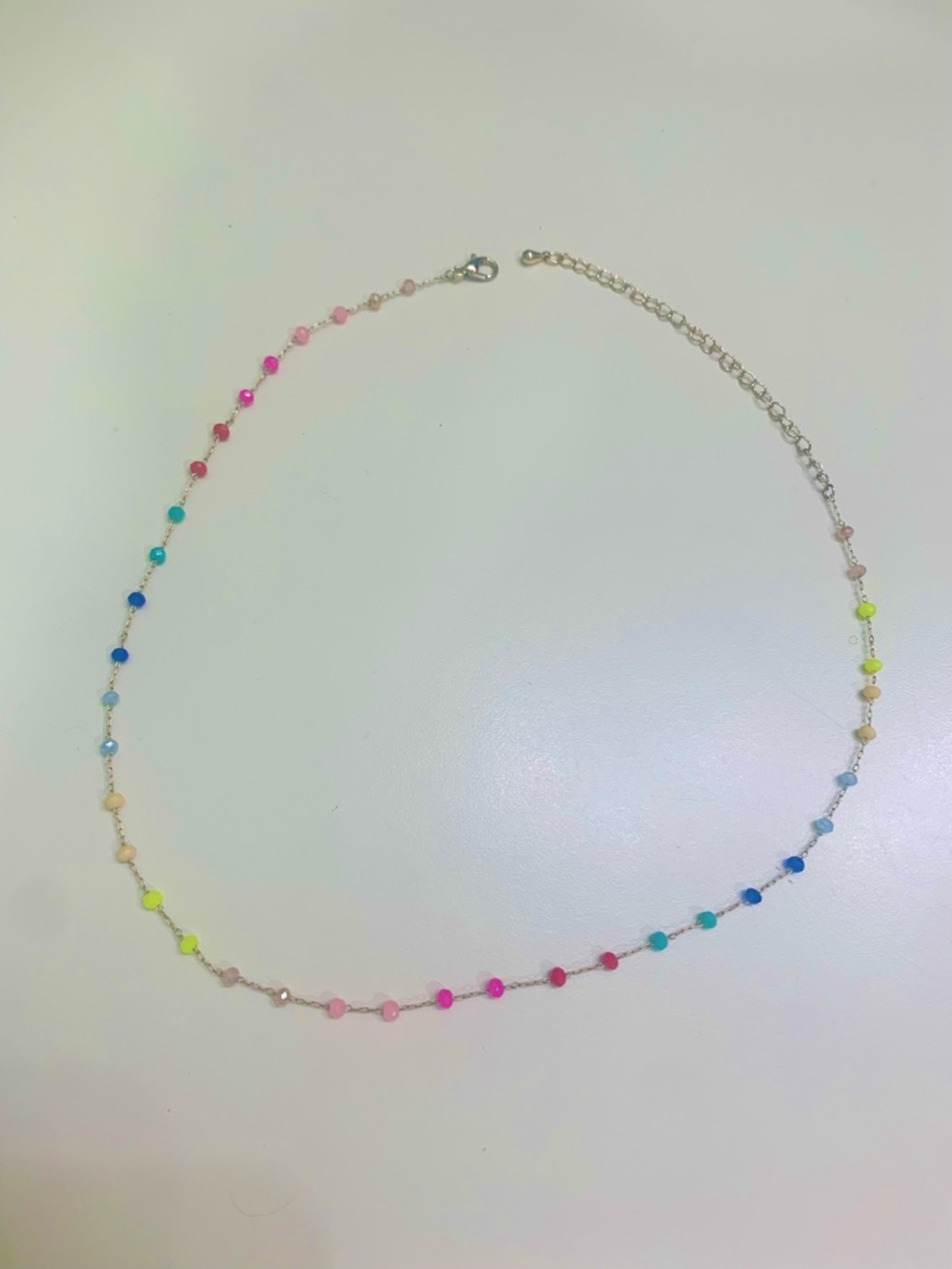 Altered State Dainty Rainbow Beaded Necklace Adjustable Gold Tone - Picture 3 of 5